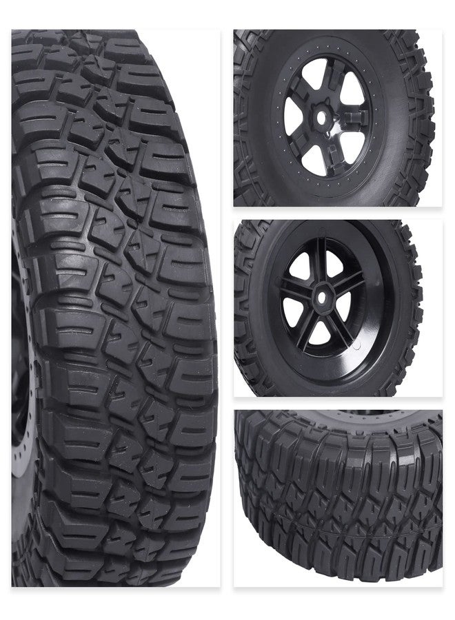 CrazyHobby عجلات وإطارات شاحنة السباق القصيرة من CrazyHobby RC مع حشوات إسفنجية لسيارات Traxxas Slash 4X4 BL-2S 2WD Losi Tenacity TT Baja Rey 22SCT HPI Redcat Blackout SC بمقياس 1/10، مجموعة من 4 قطع (النمط 2) - Image 3